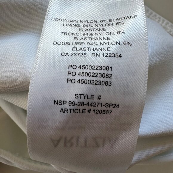 Aritzia Womens LG Contour Off-shoulder Longsleeve Bodysuit in White NEW - Picture 3 of 10